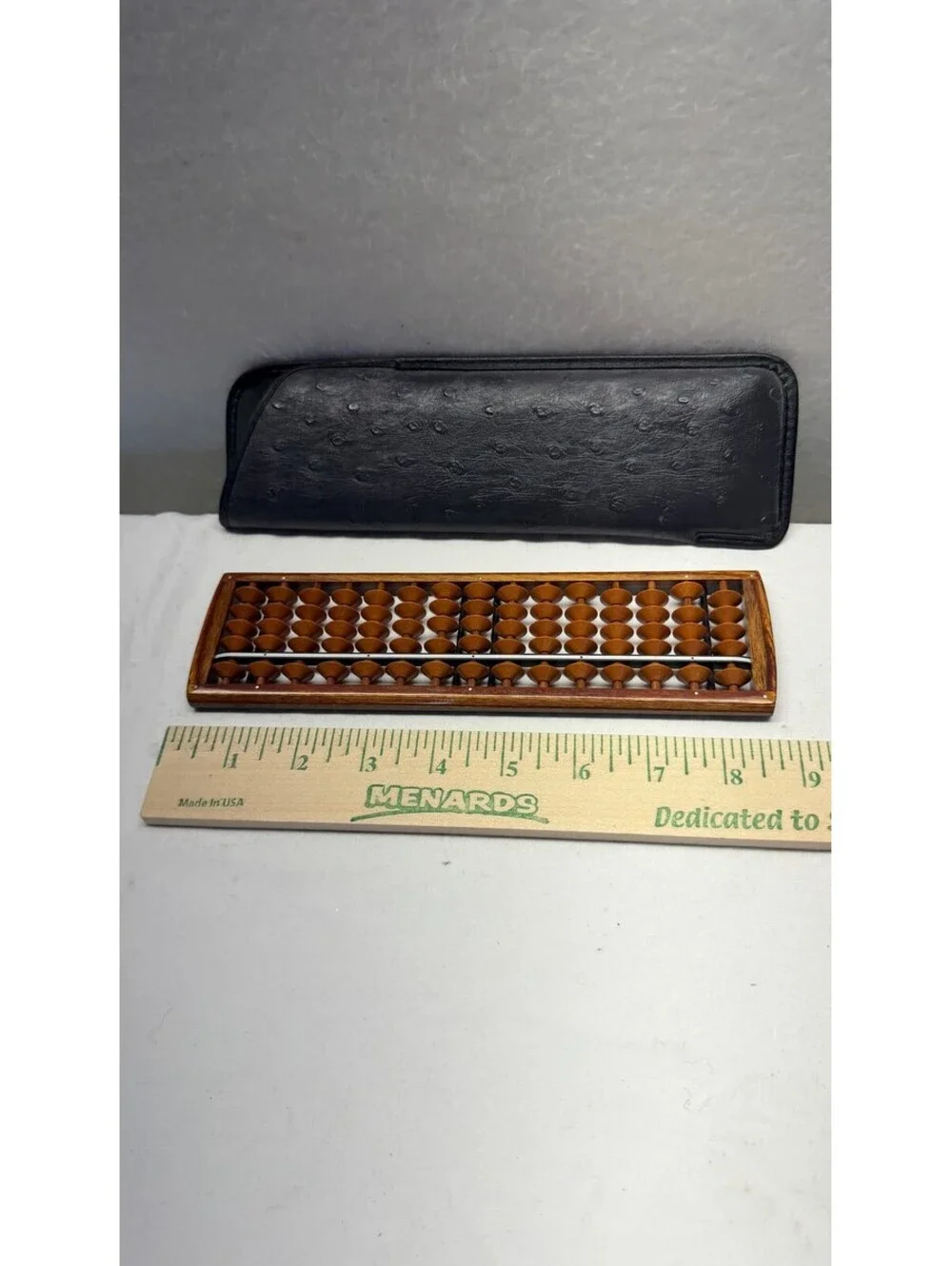Vintage 23-Column Wooden Soroban Abacus with Protective Case - E-3